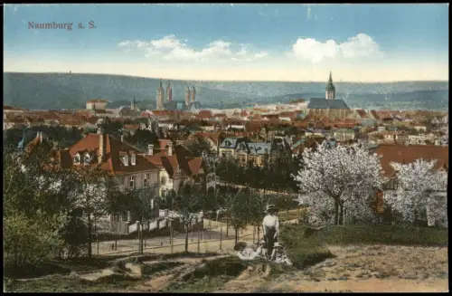 Ansichtskarte Naumburg (Saale) Kinder und Mutter vor der Stadt 1914