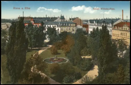 Ansichtskarte Riesa Kaiser-Wilhelm-Platz 1915