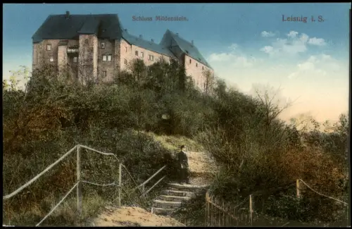 Ansichtskarte Leisnig Aufgang zum Schloß Mildenstein 1915