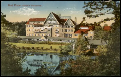 Ansichtskarte Bad Elster Dr. Köhlers Sanatorium - Gartenseite 1916