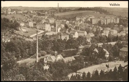 Ansichtskarte Waldheim (Sachsen) Blick auf den Ort 1912