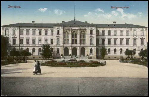 Ansichtskarte Zwickau Realgymnasium. 1916