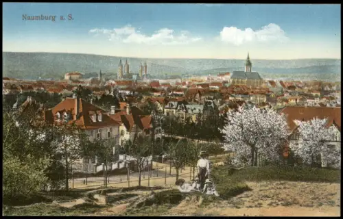 Ansichtskarte Naumburg (Saale) Kinder und Mutter vor der Stadt 1914