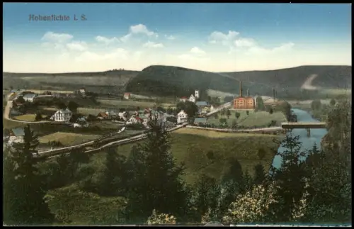 Ansichtskarte Hohenfichte-Leubsdorf (Sachsen) Stadt und Fabrik 1914