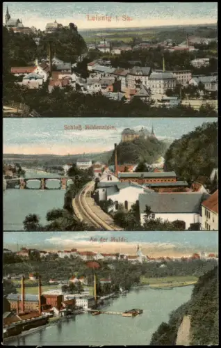 Ansichtskarte Leisnig Schloß Mildenstein. An der Mulde. 3 Bild 1914