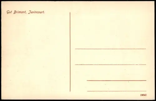 CPA Juvincourt-et-Damary Künstlerkarte Gut Brimont France 1915