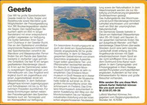 Ansichtskarte Geeste Speicherbecken Luftbild Wertscheck Karte 1988