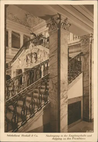 Ansichtskarte Biebrich-Wiesbaden Sektkellerei Henkell Säulengang 1929