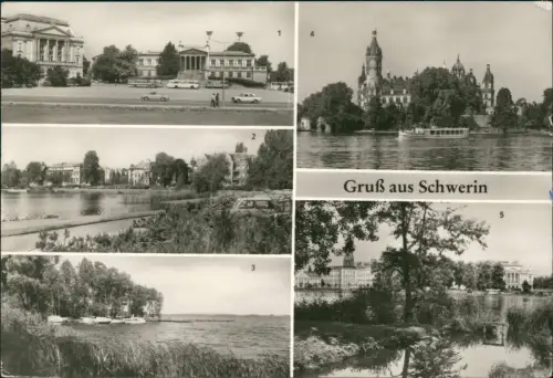 Ansichtskarte Schwerin Alter Garten Graf-Schack-Allee Schloß 1986