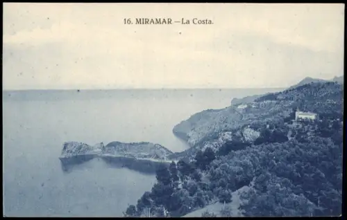 Postale .Spanien MIRAMAR-La Costa Küste 1913