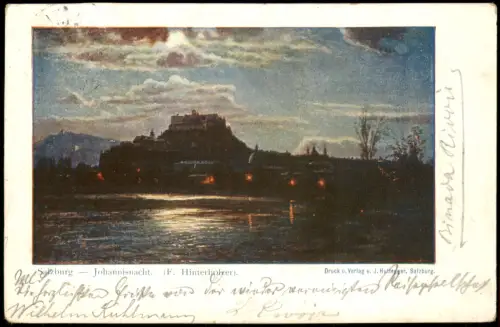 Ansichtskarte Salzburg Stimmungsbild Johannisnacht 1900