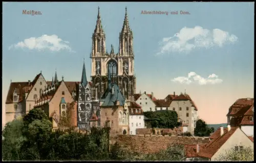 Ansichtskarte Meißen Schloss Albrechtsburg und Dom 1914