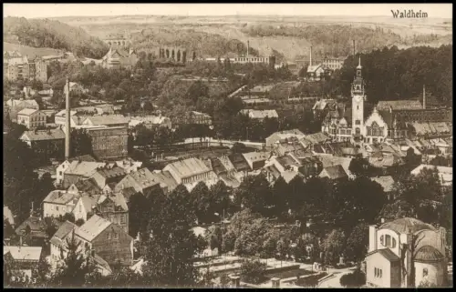 Ansichtskarte Waldheim (Sachsen) Stadt Rathaus 1917