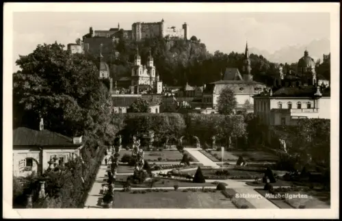 Ansichtskarte Salzburg Mirabell-Schloss und Mirabellengarten 1950