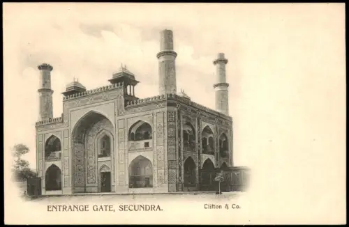 Agra आगरा آگرا ENTRANGE GATE, SECUNDRA. Sikandra / Akbar-Mausoleum 1909