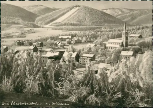Postcard Bad Charlottenbrunn Jedlina-Zdrój Stadt im Winter 1950