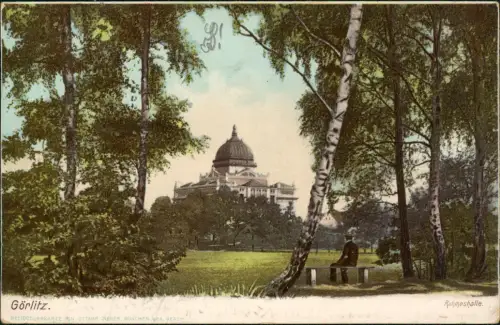 Postcard Görlitz Zgorzelec Ruhmeshalle vom Birkenwäldchen 1902