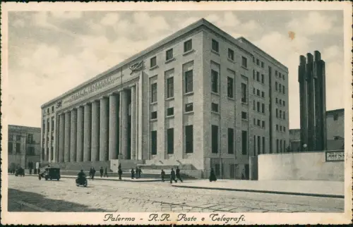 Cartolina Palermo Palermo (Palermu) R.R. Poste e Telegrafi. 1937