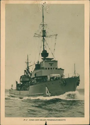 Ansichtskarte  Schiffe Schifffahrt Kriegsschiffe Marine Minensuchboot 1939