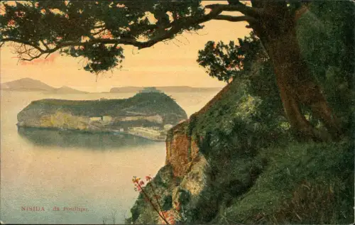 Cartolina Nisida Blick auf die Insel 1910  b. Neapel Napoli