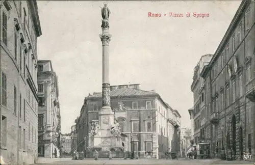 Cartolina Rom Roma Piazza di Spagna 1916
