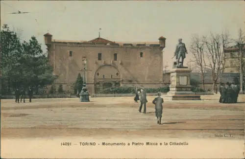 Cartolina Turin Torino Monumento a Pietro Micca e la Cittadella 1912