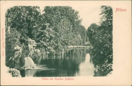Cartolina Mailand Milano Veduta dei Giardini Pubblici 1909