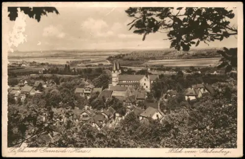 Gernrode-Quedlinburg Panorama-Ansicht Gernrode im Harz Blick vom Stubenberg 1936