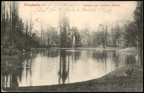 Ansichtskarte Wiesbaden Anlagen am warmen Damm 1902