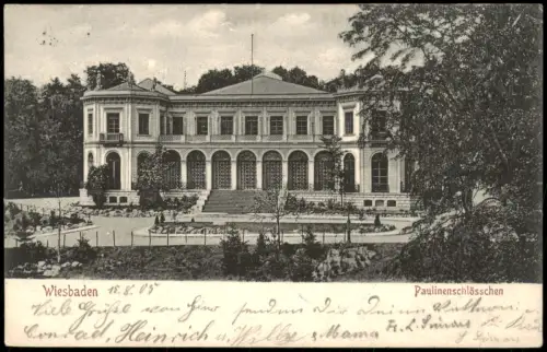 Wiesbaden Partie am Paulinen-Schlösschen Paulinenschlösschen 1905