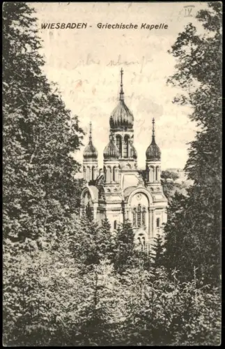 Ansichtskarte Wiesbaden Griechische Kapelle 1910