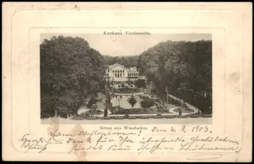 Ansichtskarte Wiesbaden Kurhaus, Vorderseite 1903