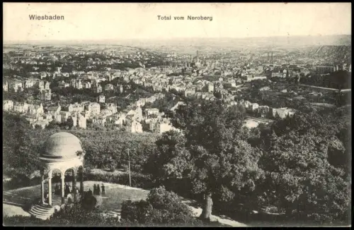 Ansichtskarte Wiesbaden Panorama-Ansicht Total-Ansicht vom Neroberg 1908