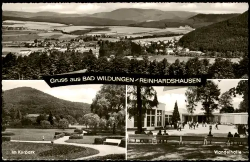 Ansichtskarte Bad Wildungen Mehrbildkarte mit 3 Ortsansichten 1965