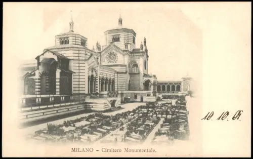 Cartolina Mailand Milano Cimitero Monumentale. 1904