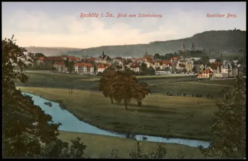 Ansichtskarte Rochlitz vom Schellenberg. Rochlitzer Berg. 1914