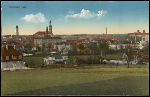 Ansichtskarte Großenhain Blick auf die Stadt vom Ortsrand 1915