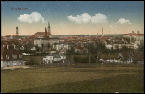 Ansichtskarte Großenhain Blick auf die Stadt vom Ortsrand 1915