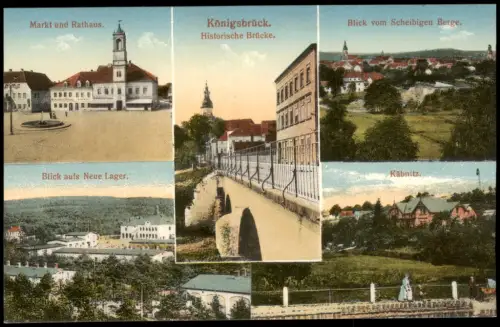 Ansichtskarte Königsbrück Kinspork 5 Bild Lager Brücke Käbnitz 1915