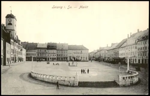 Ansichtskarte Leisnig Marktplatz Totale 1915
