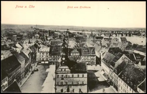 Ansichtskarte Pirna Blick vom Kirchturm 1915