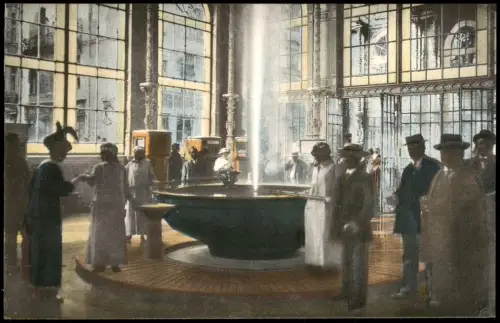 Postcard Karlsbad Karlovy Vary Sprudel Frauen und Männer 1915