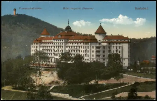 Karlsbad Karlovy Vary Freundschaftshöhe. Hotel Imperial (Ostseite). 1915
