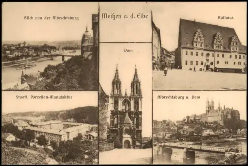 Ansichtskarte Meißen Mehrbildkarte 1000 Jahre 1929