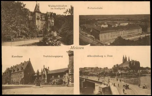 Ansichtskarte Meißen Mehrbild Waldschlößchen Polizeischule 1929
