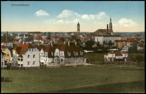 Ansichtskarte Großenhain Blick vom Ortsrand auf die Stadt 1915