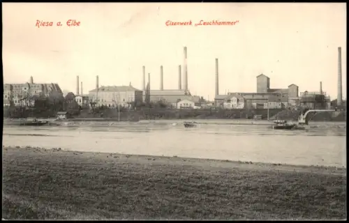 Ansichtskarte Riesa Eisenwerk Lauchhammer 1915