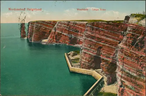 Ansichtskarte Helgoland (Insel) Westküste Lange Anna 1926