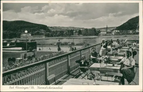 Ansichtskarte Bad Hönningen Restaurant-Terrasse Stadt 1958