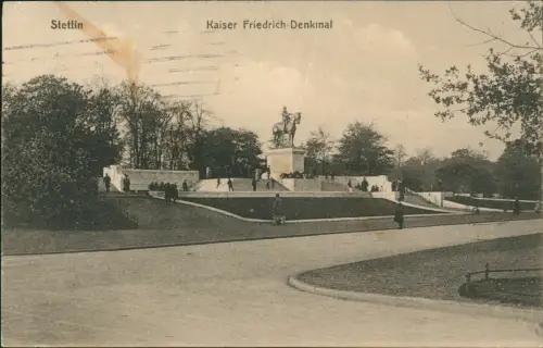 Postcard Stettin Szczecin Kaiser Friedrich-Denkinal 1913